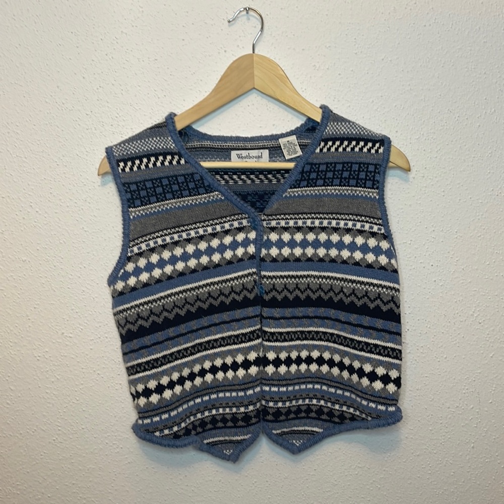 Westbound Casual Cotton Blend Cropped Vest Size M